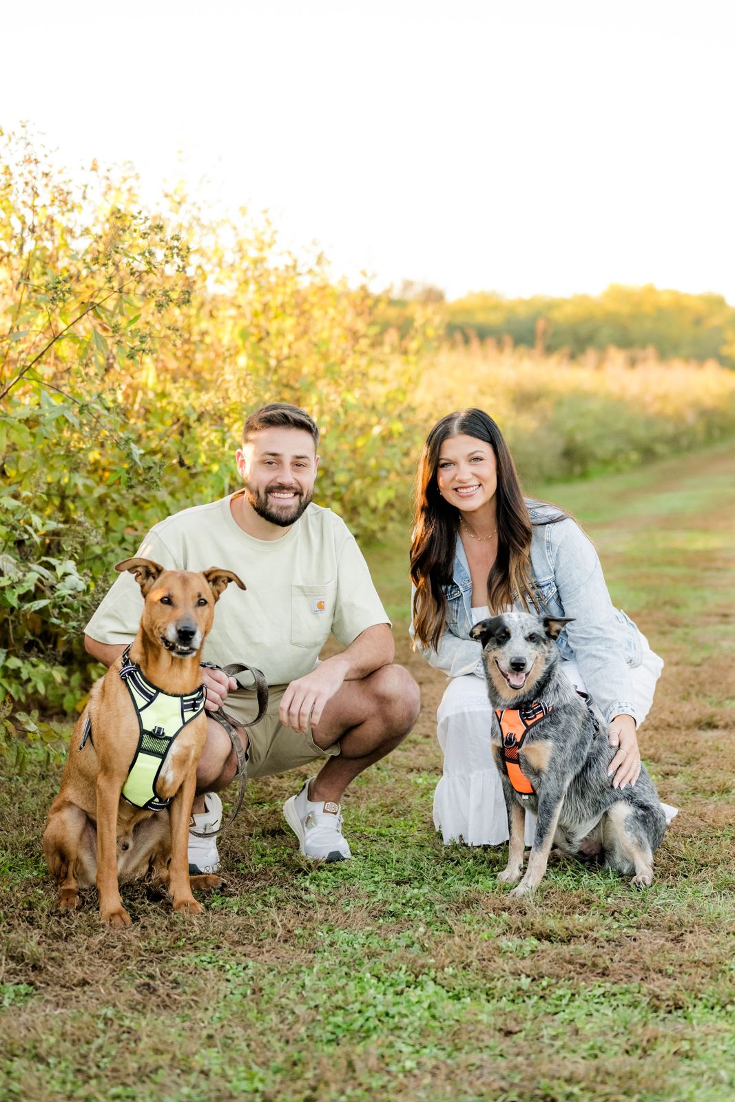 David and his fiancée with their dogs