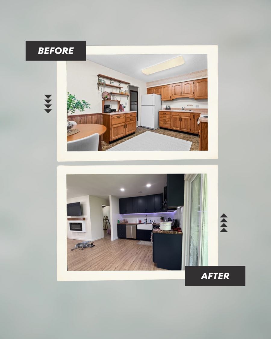 Kitchen and living area